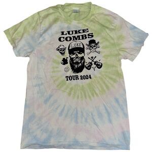 Luke Combs Summer Tour 2024 Tye Dye Tshirt Size Small.